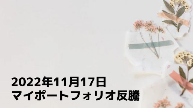 株式ブログ221117